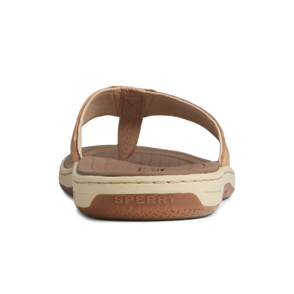 Havasu Perf Flip Flop Brown Leather Mixed Material Men s Sandals Sperry US
